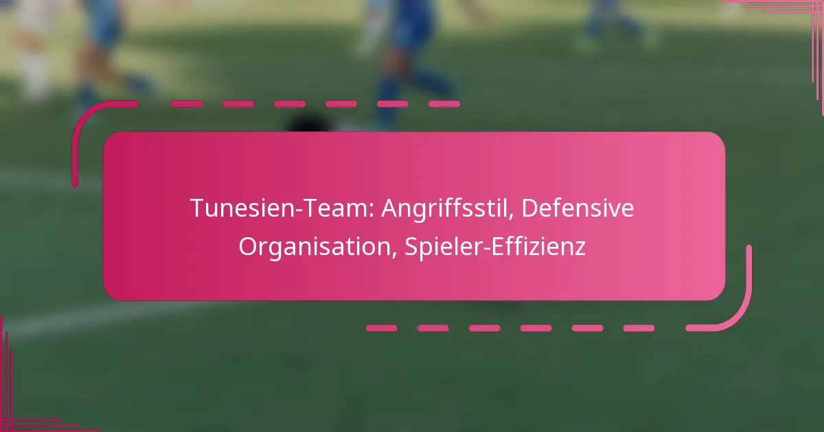 Tunesien-Team: Angriffsstil, Defensive Organisation, Spieler-Effizienz